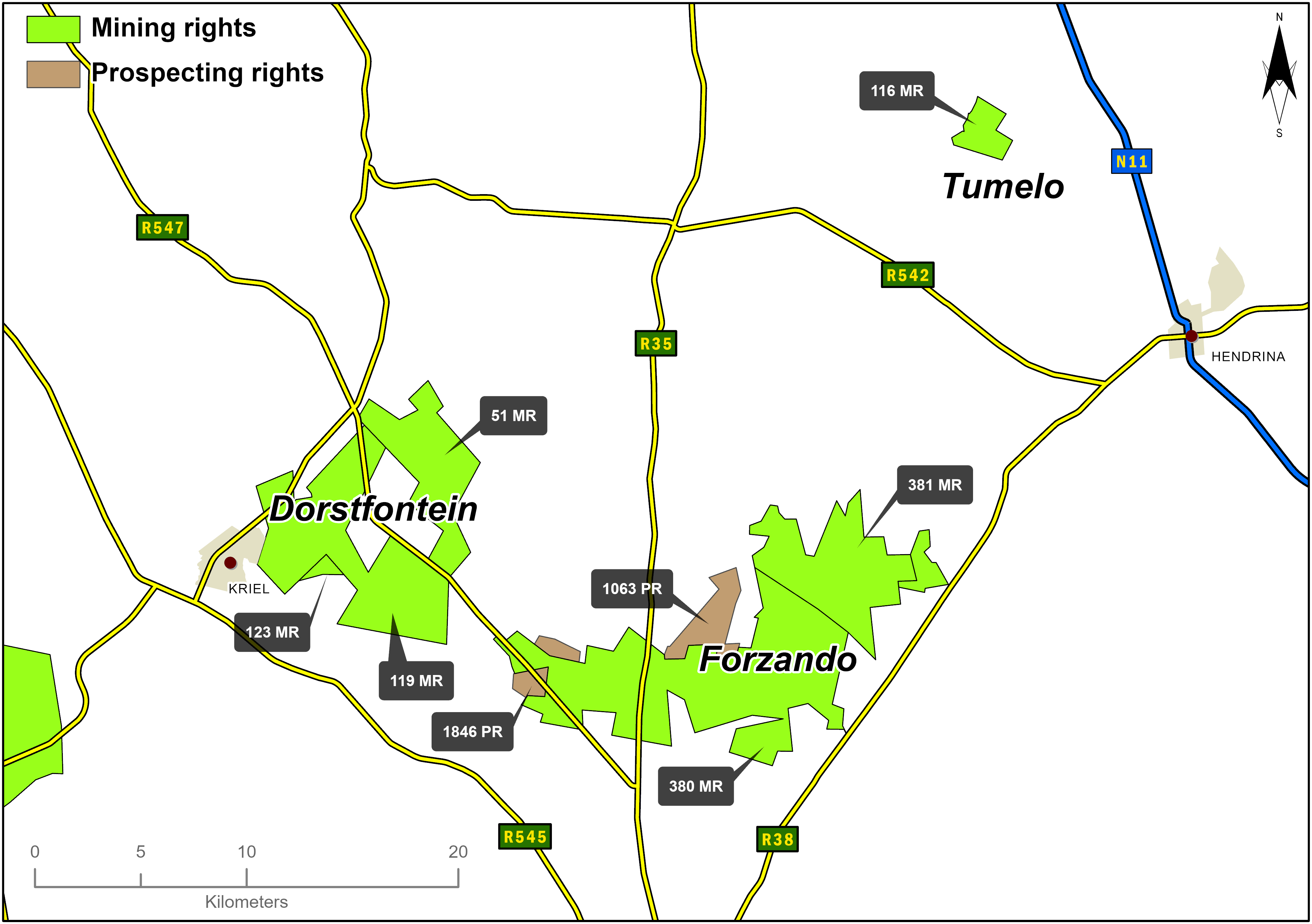 Locality map for ECC mining and prospecting rights