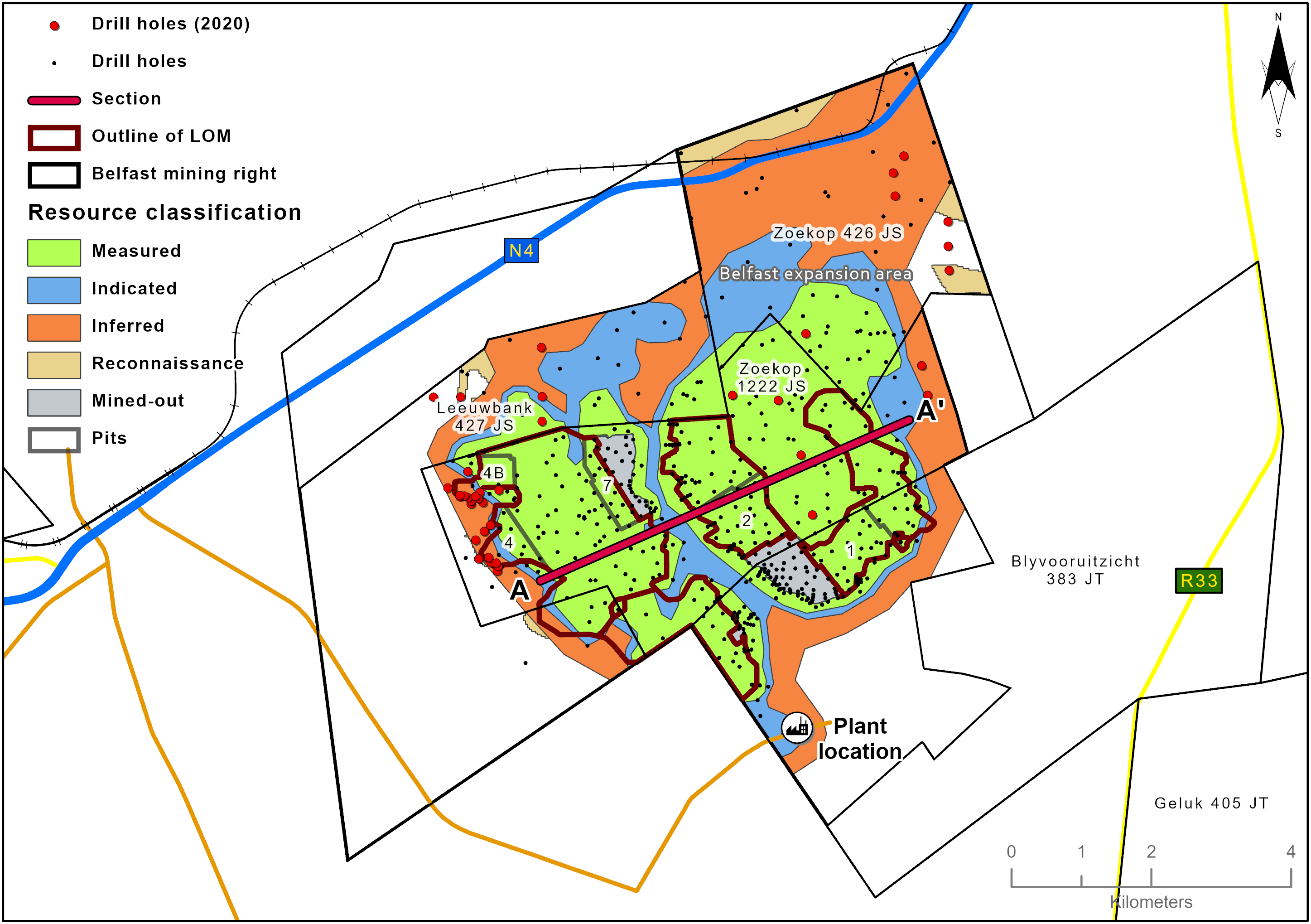 Belfast mine outline