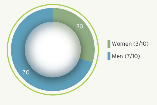 Executive gender diversity (%)