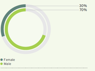 Executive gender diversity %